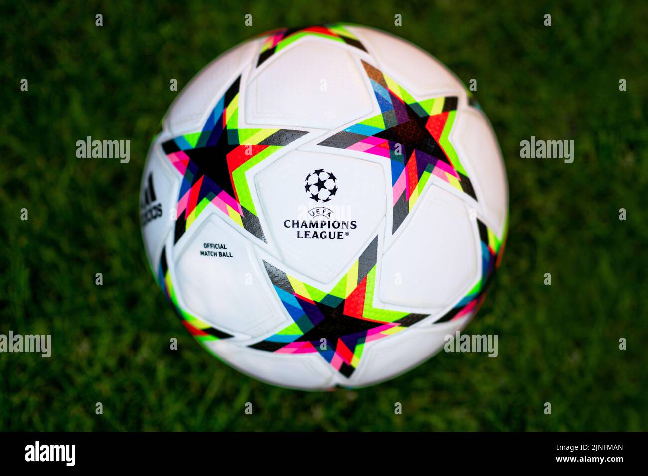 Gros plan sur Adidas UEFA Champions League football 2022 2023 Banque D'Images