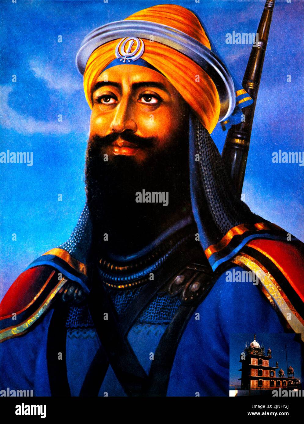 Shaheed Baba Jivan Singh Sikh général Couper la tête de Guru 9 à Sisganj Banque D'Images