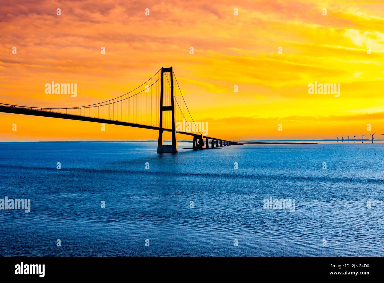 grande passerelle de ceinture au danemark sur la mer baltique Banque D'Images