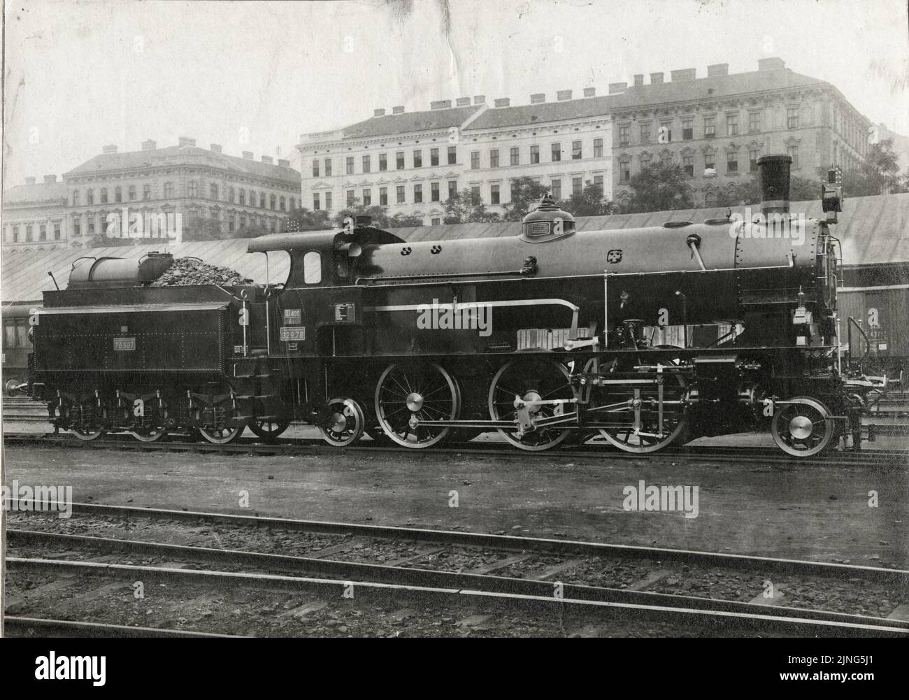Tram e Tram - Locomotiva a Vapore Località sconosciuta (anni 10) Banque D'Images