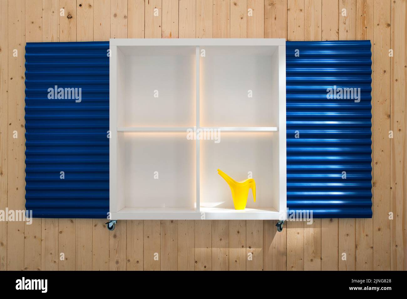 Architecture bio-durable, design graphique fenêtre bois. Banque D'Images