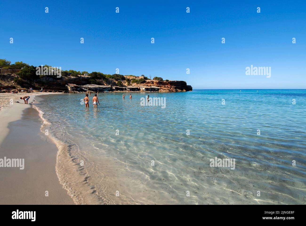 Plage de Cala Saona à Formentera, Espagne Banque D'Images