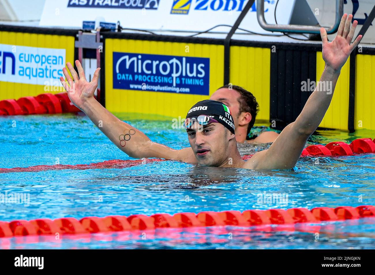 ROME, ITALIE - AOÛT 11: Alberto Razzetti d'Italie en compétition lors de la finale individuelle des hommes Medley 400m à l'Aquatics européen Roma 2022 au Stadio del Nuoto on 11 août 2022 à Rome, Italie (photo par Nikola Krstic/Orange Pictures) Banque D'Images