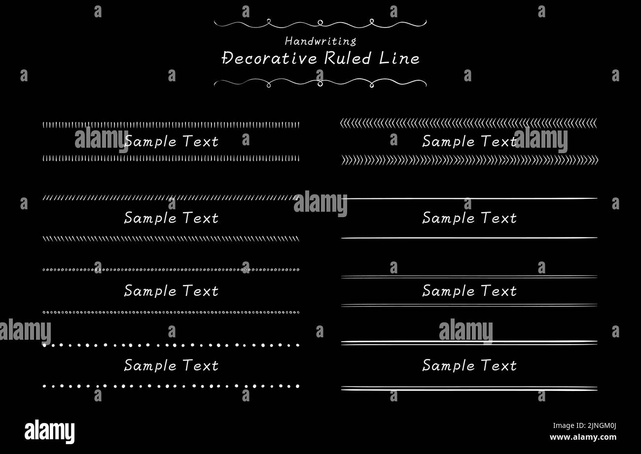 Jeu de lignes décoratives manuscrites, illustration de jeux de lignes simples monotones Illustration de Vecteur