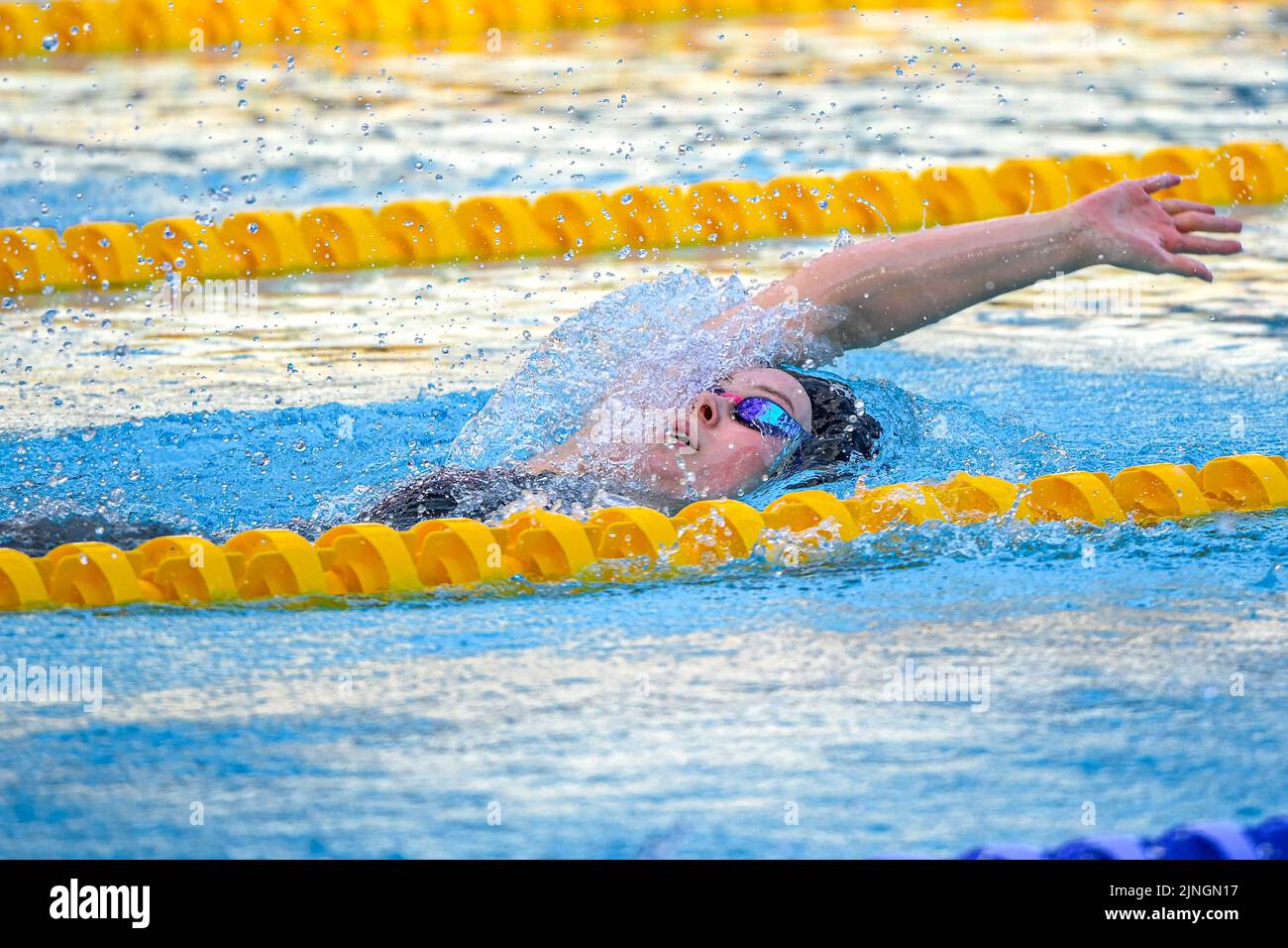 ROME, ITALIE - AOÛT 11: Katie Shanahan de Grande-Bretagne en compétition pendant la demi-finale des femmes BackStroke 200m à l'Aquatics européen Roma 2022 au Stadio del Nuoto on 11 août 2022 à Rome, Italie (photo par Nikola Krstic/Orange Pictures) Banque D'Images