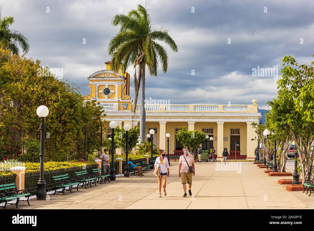 TRINIDAD, CUBA - 6 JANVIER 2021 : place principale de Trinidad, Cuba. Patrimoine mondial de l'UNESCO Banque D'Images