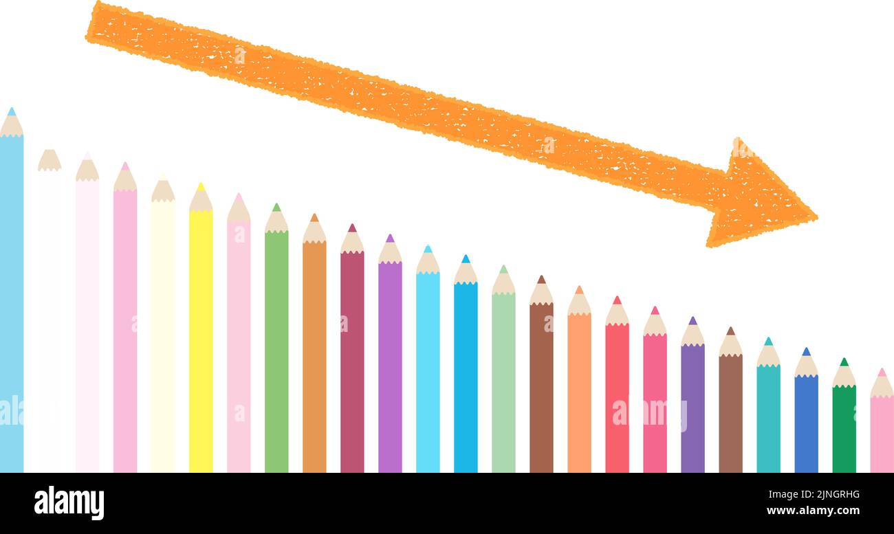 Crayons de couleur alignés et en duvet, illustration vectorielle couleur pastel Illustration de Vecteur