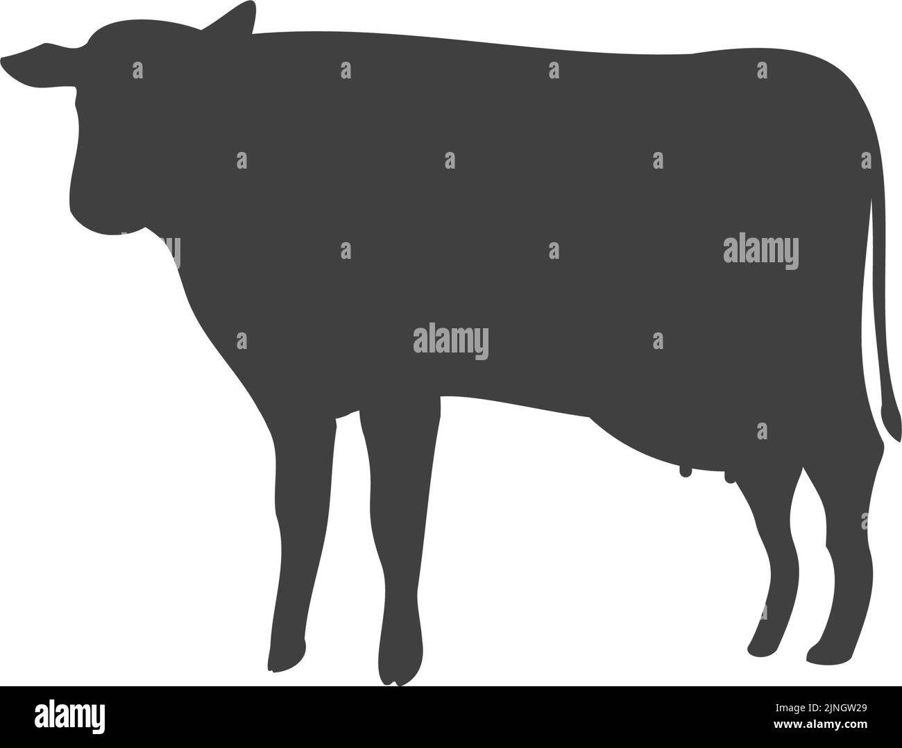 Illustration de la silhouette d'une vache debout Illustration de Vecteur