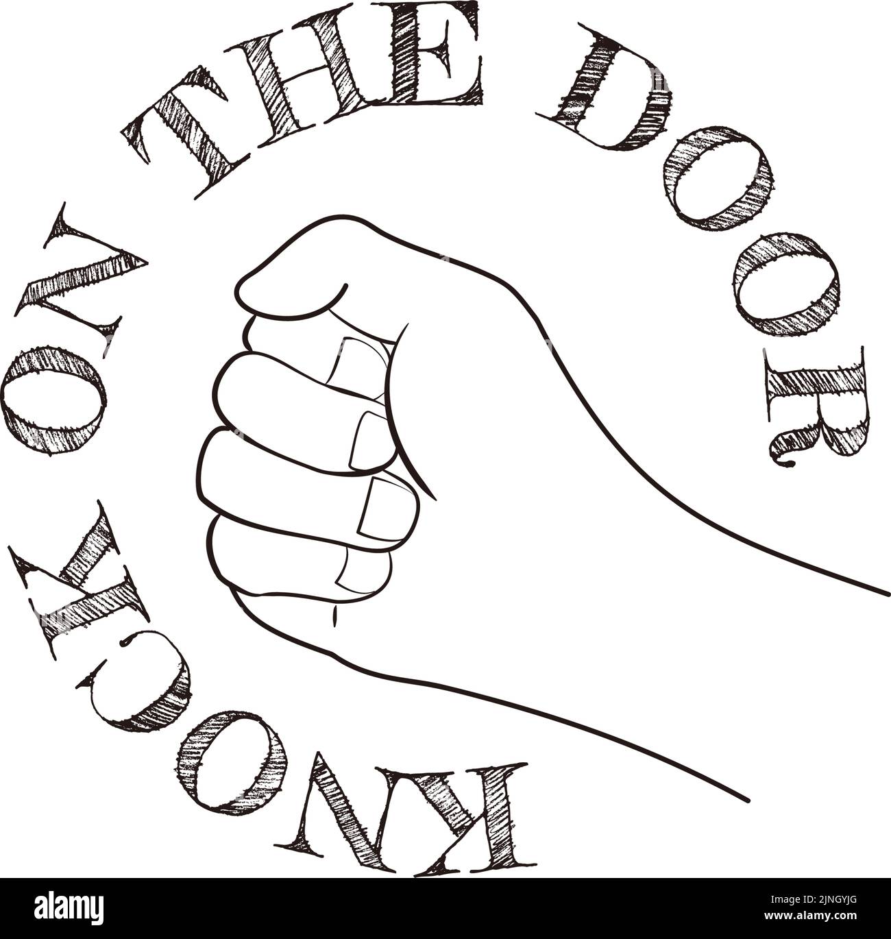 Icône de signe de main, symbole de cognement illustration vectorielle Illustration de Vecteur