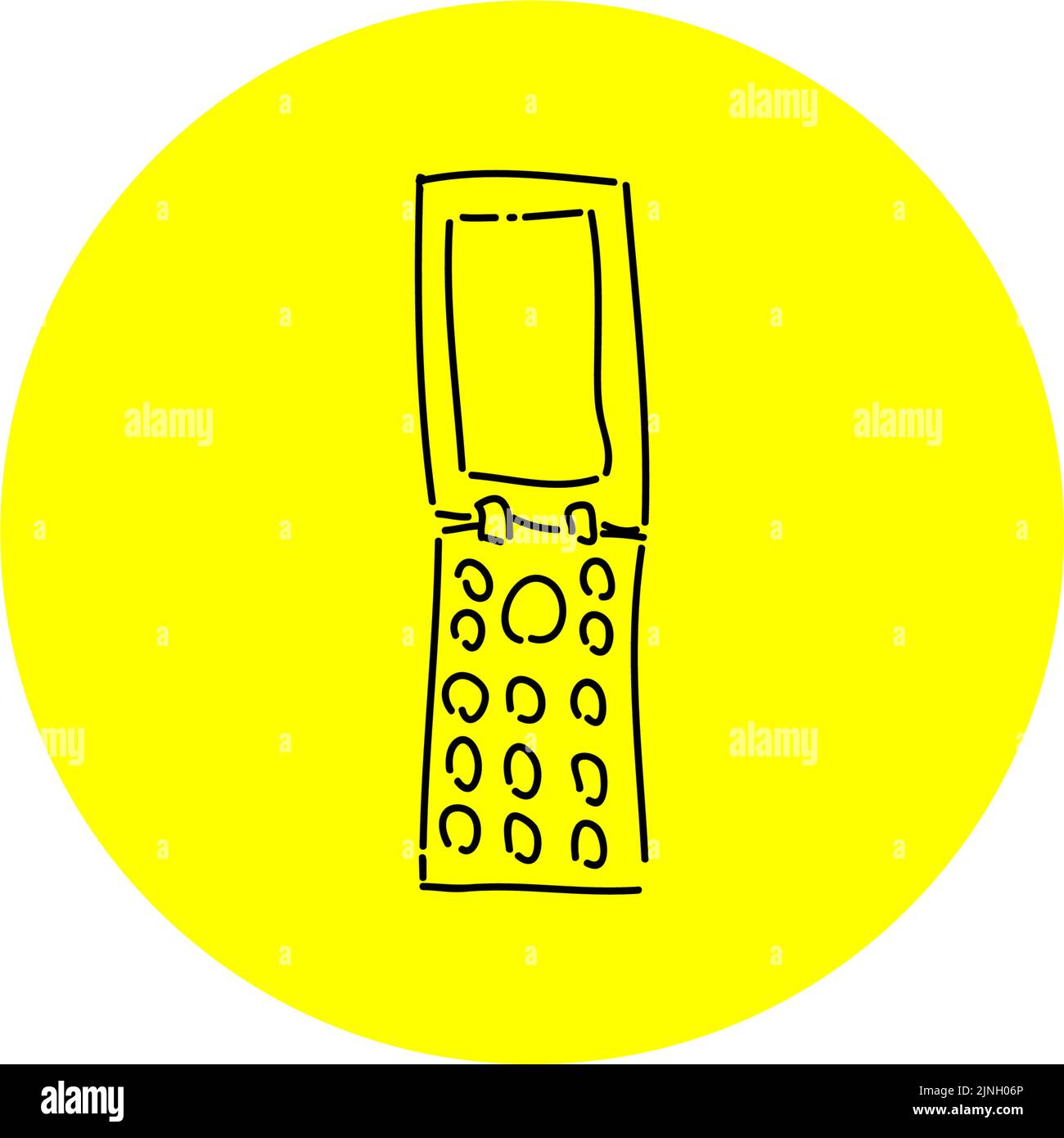 Illustration manuscrite d'une simple icône : mobile Illustration de Vecteur