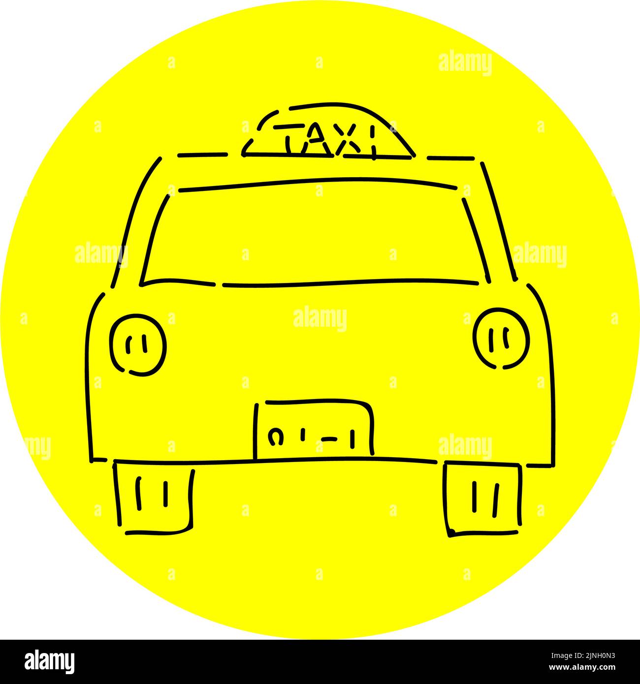 Illustration manuscrite d'une simple icône : taxi Illustration de Vecteur