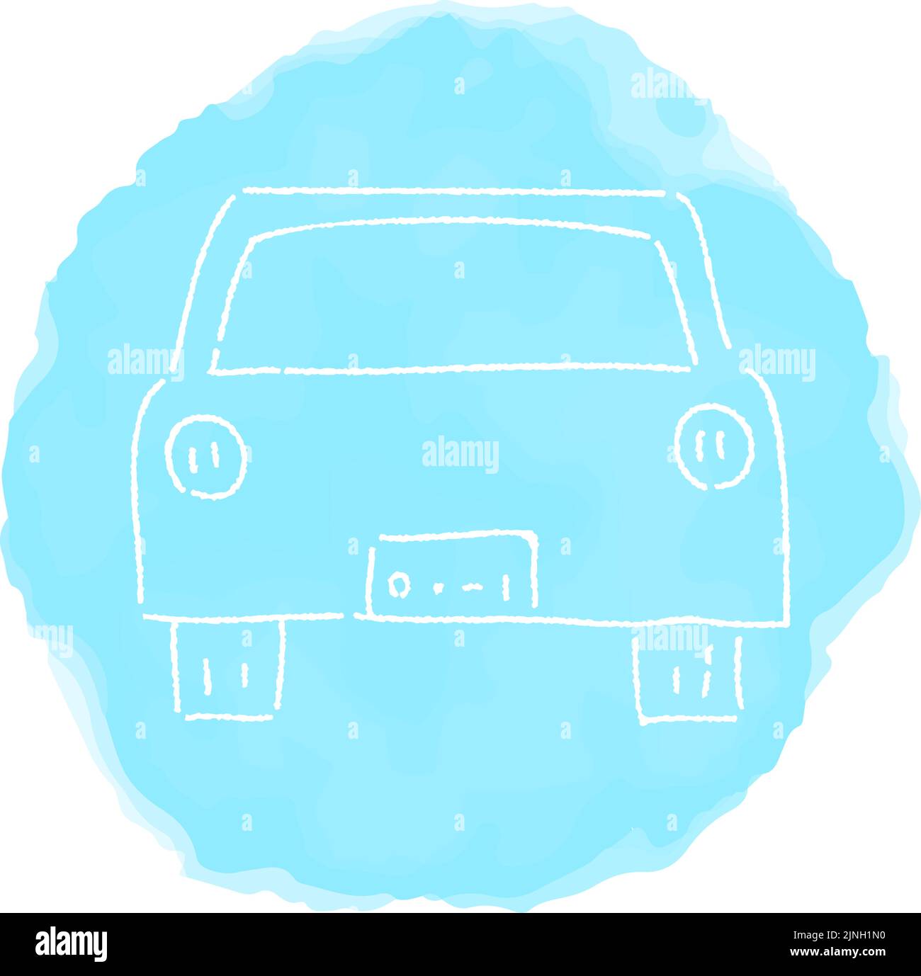 Illustration manuscrite d'une simple icône : voiture Illustration de Vecteur