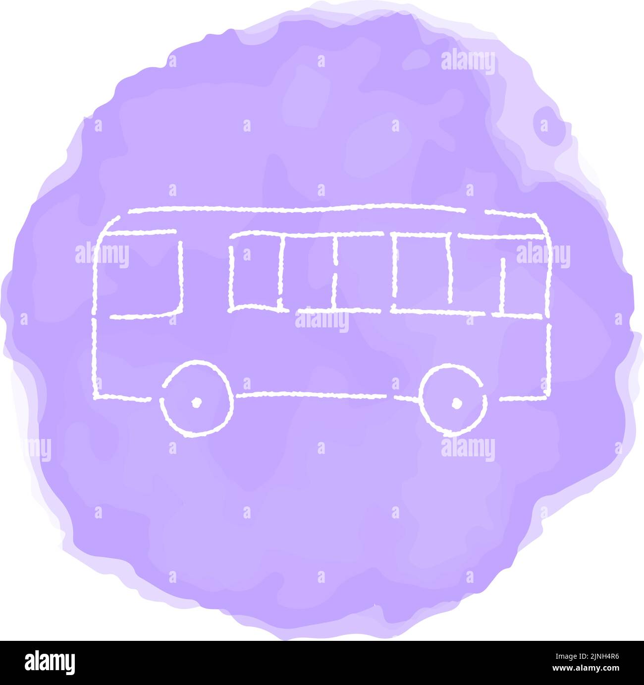 Illustration manuscrite d'une simple icône : bus Illustration de Vecteur