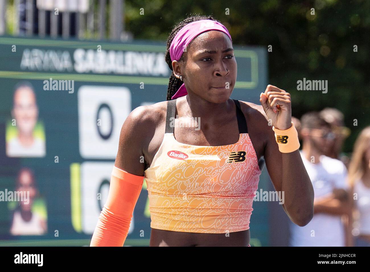 Programme Tv Du Jeudi 11 Août 2022 11 août 2022, TORONTO, ON, CAN : Coco Gauff célèbre un point contre