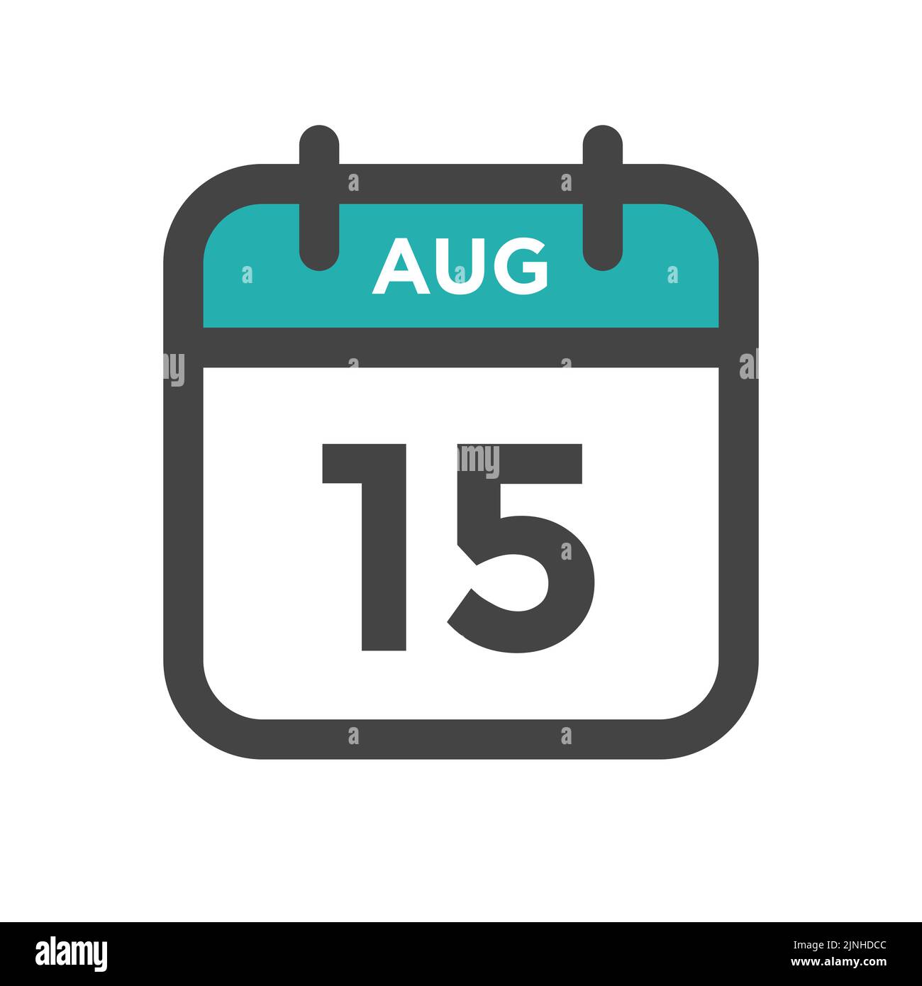 15 août jour calendaire ou Date calendrier pour l'échéance et le rendez-vous Illustration de Vecteur