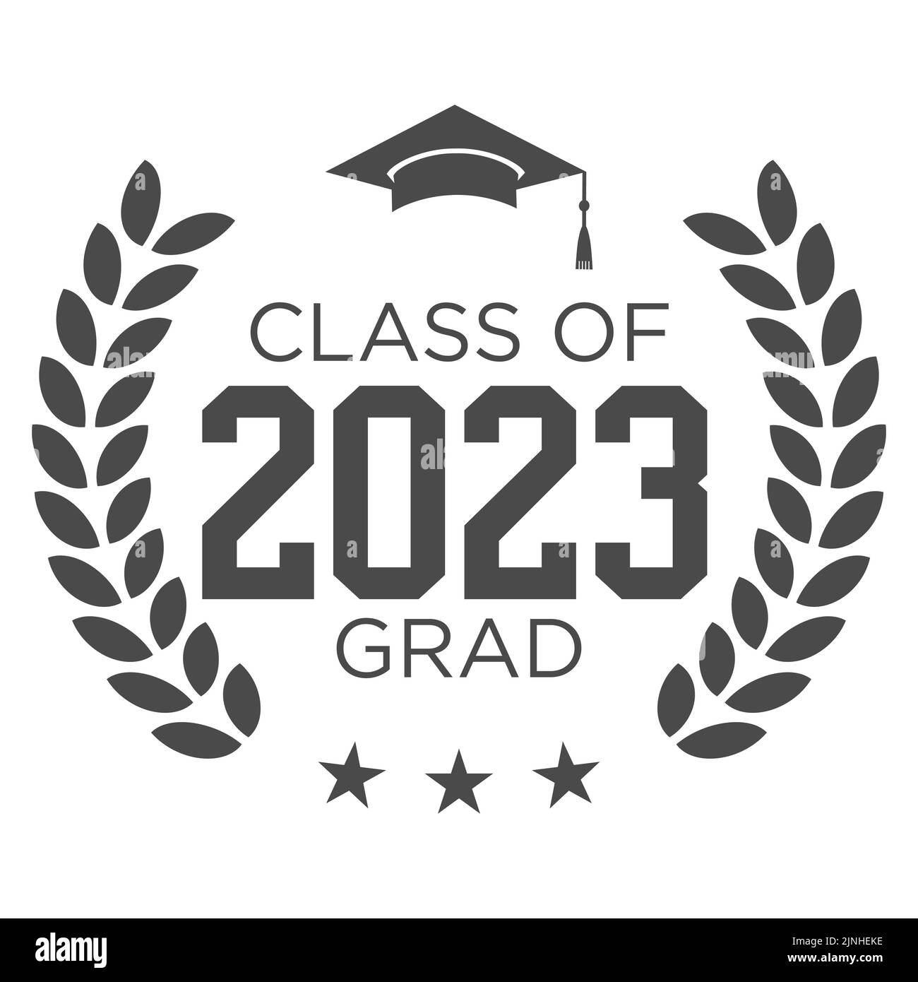 Classe de 2023 remise des diplômes - classe supérieure de 2023 diplômés Illustration de Vecteur