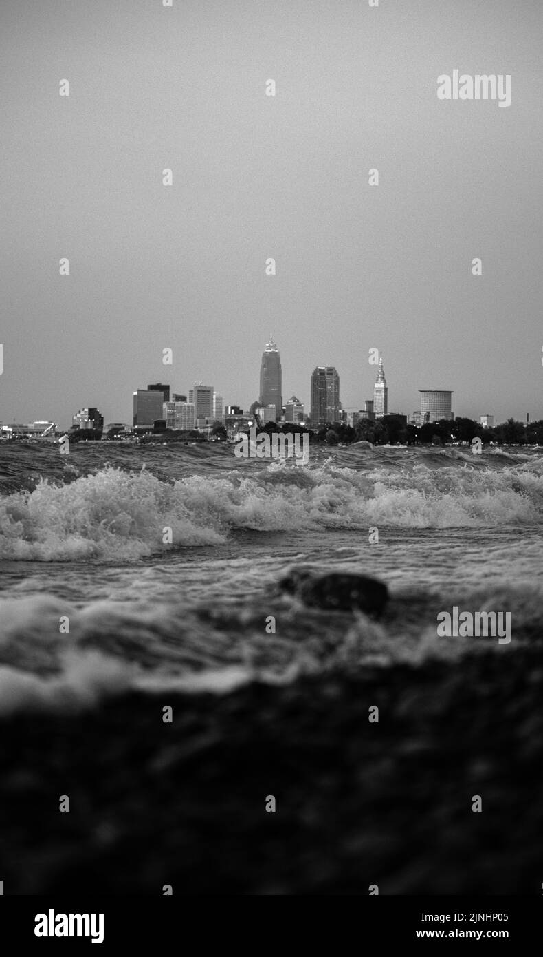 Cleveland Ohio et le lac Érié Banque D'Images