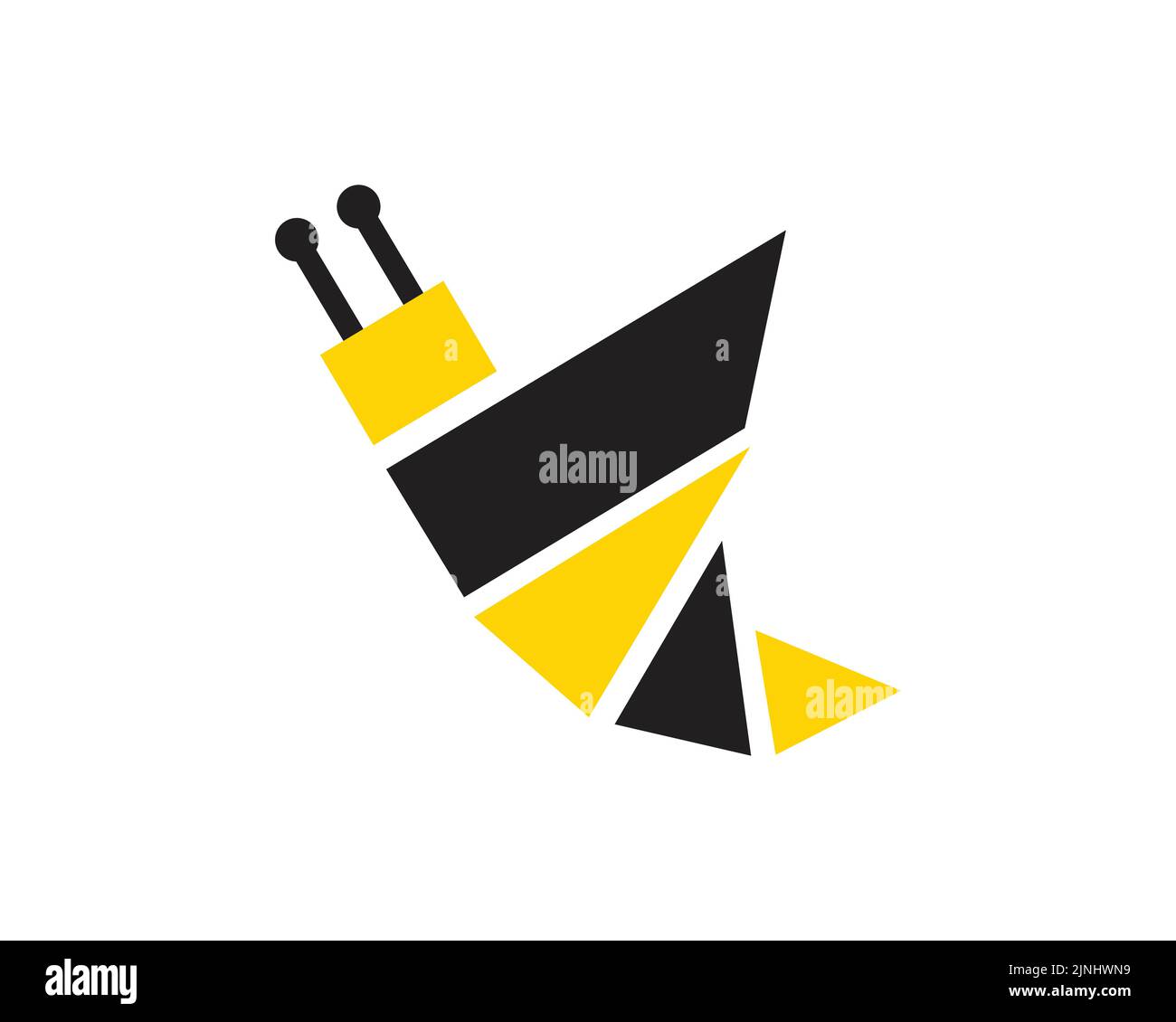 Illustration Flying Bee simple avec design plat Illustration de Vecteur