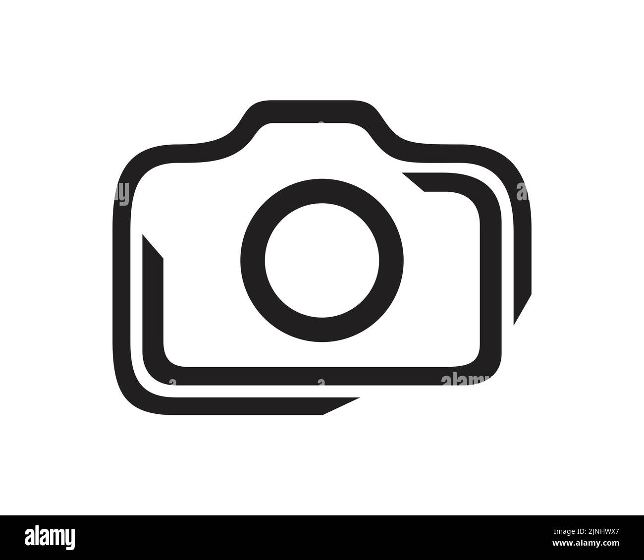 Illustration simple et créative de l'appareil photo et de la photographie visualisée avec une illustration simple Illustration de Vecteur