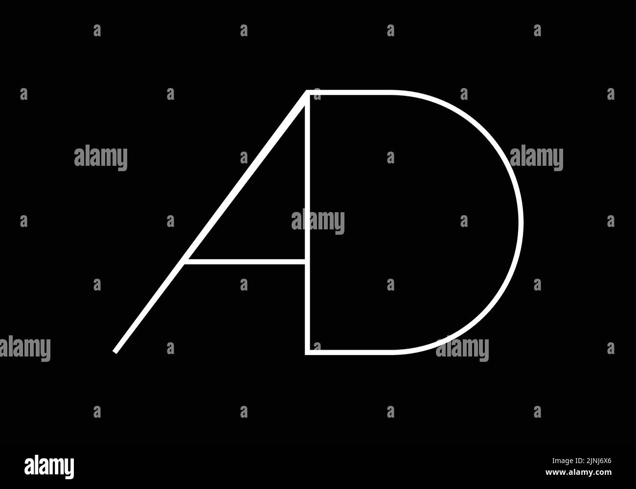 Lettres de l'alphabet monogramme icône logo AD ou DA Illustration de Vecteur