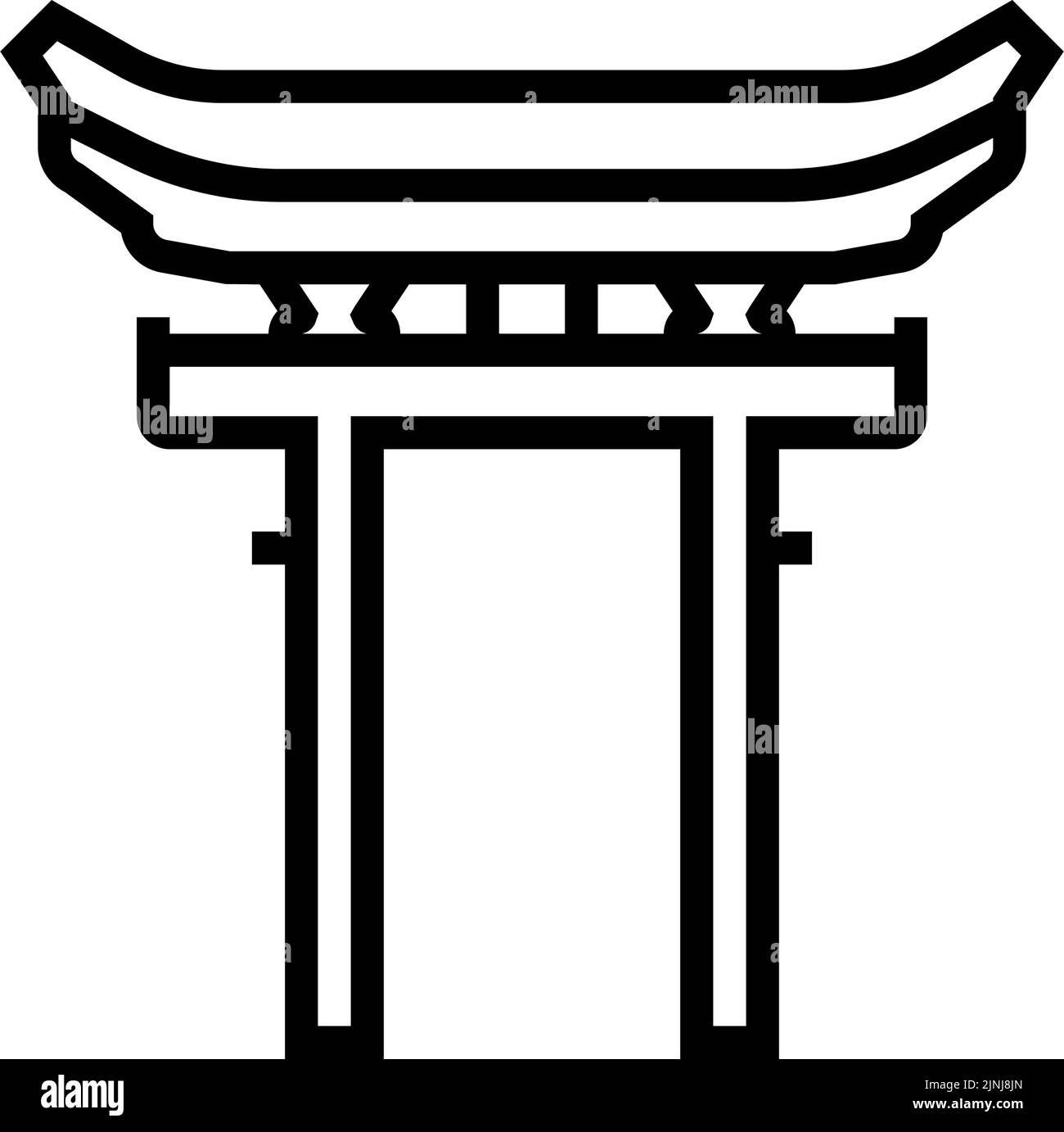 illustration vectorielle de l'icône de la ligne de religion shinto Illustration de Vecteur