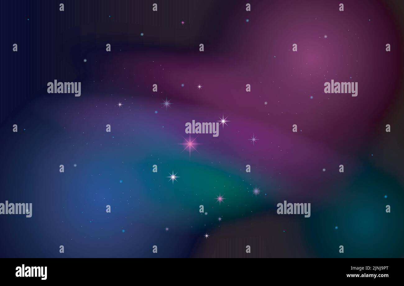 Magnifique nuit vue sur l'espace ciel étoiles arrière-plan Illustration de Vecteur