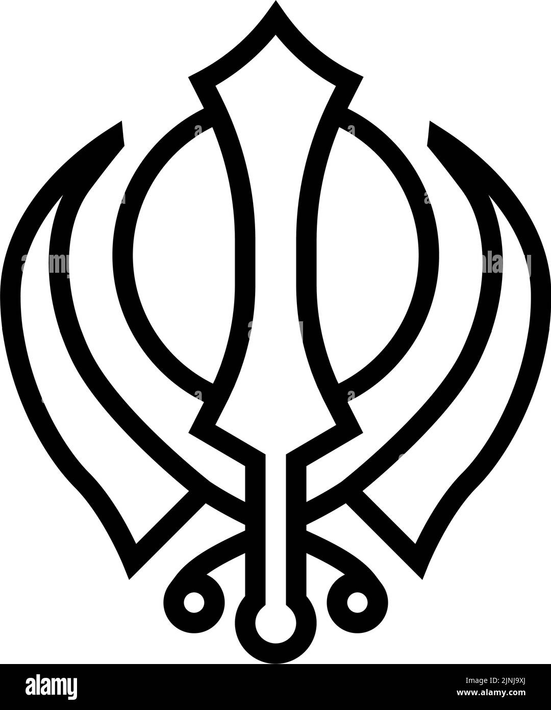 illustration vectorielle de l'icône de la ligne de religion du sikhisme Illustration de Vecteur