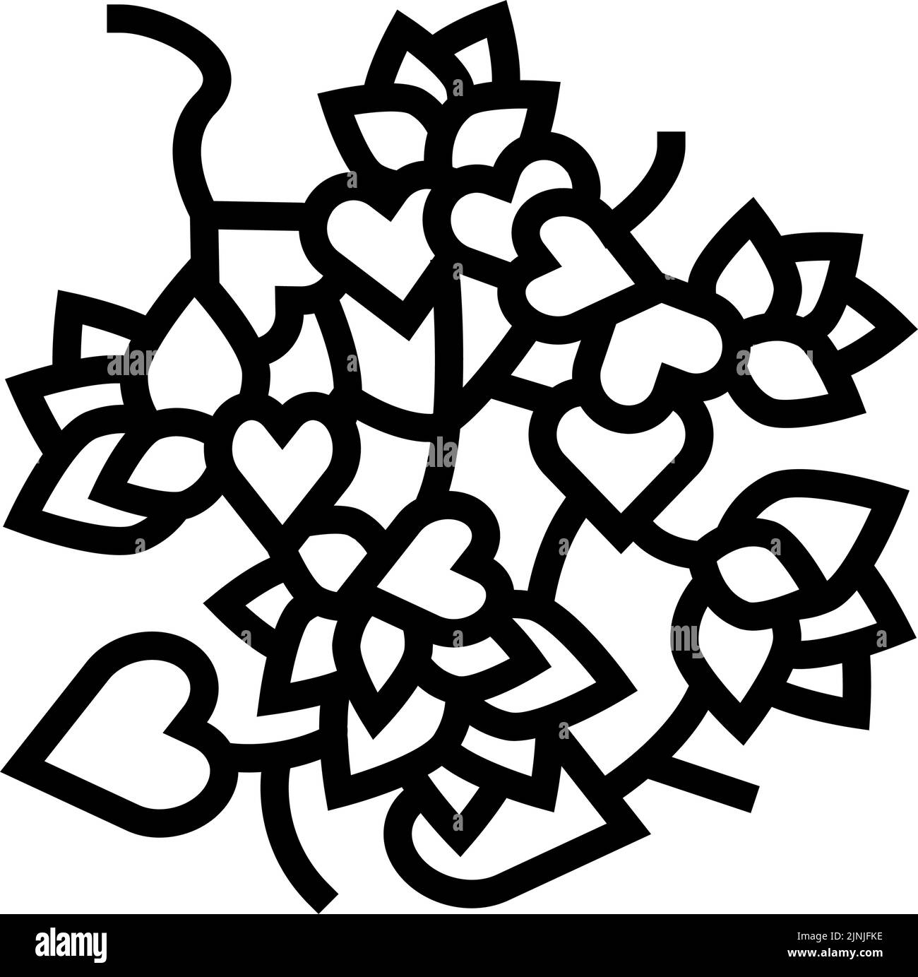 illustration vectorielle de l'icône de la ligne de bougainvillea liana Illustration de Vecteur