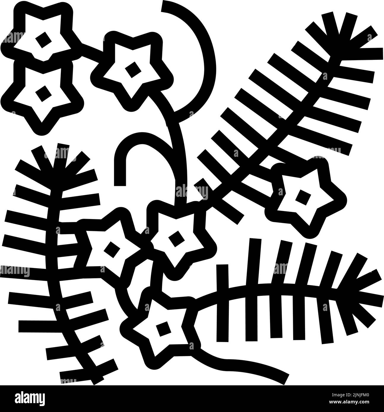 illustration vectorielle de l'icône de la ligne de liana cypress Illustration de Vecteur