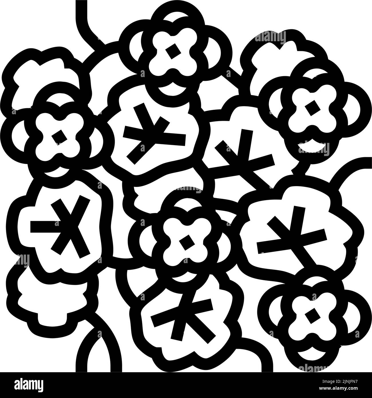 illustration du vecteur de l'icône de la ligne de naturtium liana Illustration de Vecteur