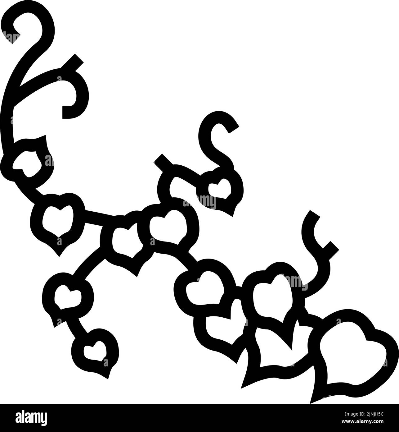 illustration vectorielle d'icône de ligne de plante liana Illustration de Vecteur