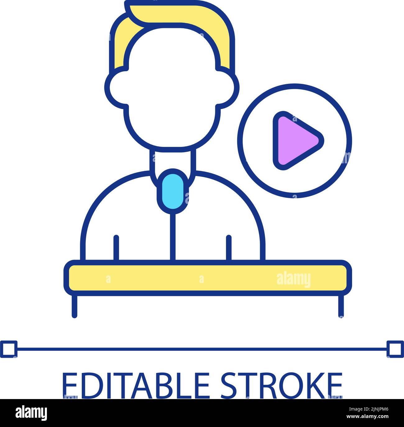 Icône de couleur RVB du cours vidéo de motivation pour les intervenants Illustration de Vecteur