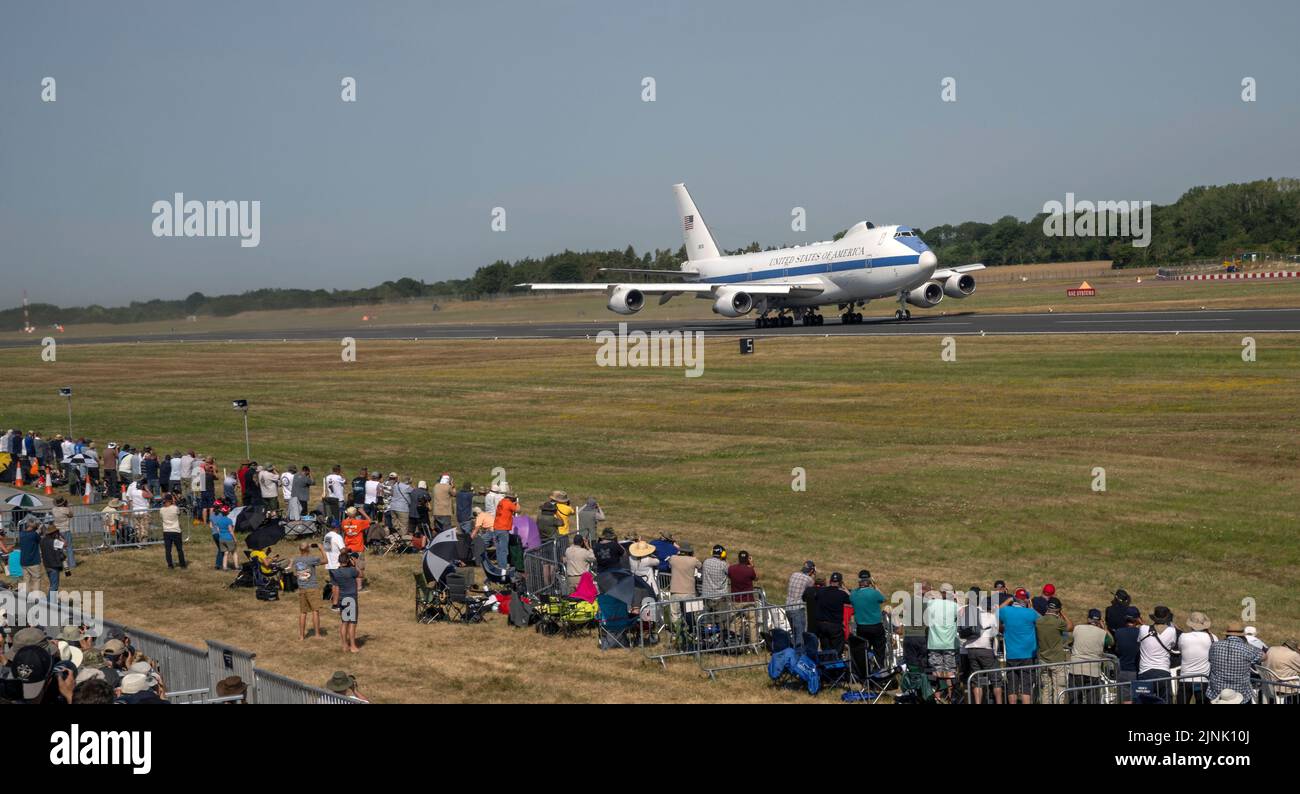 USAF Boeing E4-B 'Doomsday' au départ du Royal International Air Tattoo Banque D'Images