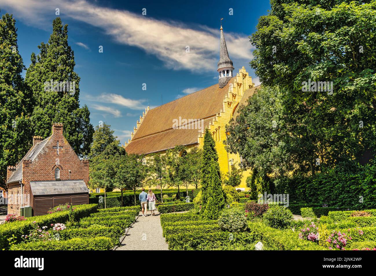 Église protestante traditionnelle de la ville de faaborg, Danemark Banque D'Images