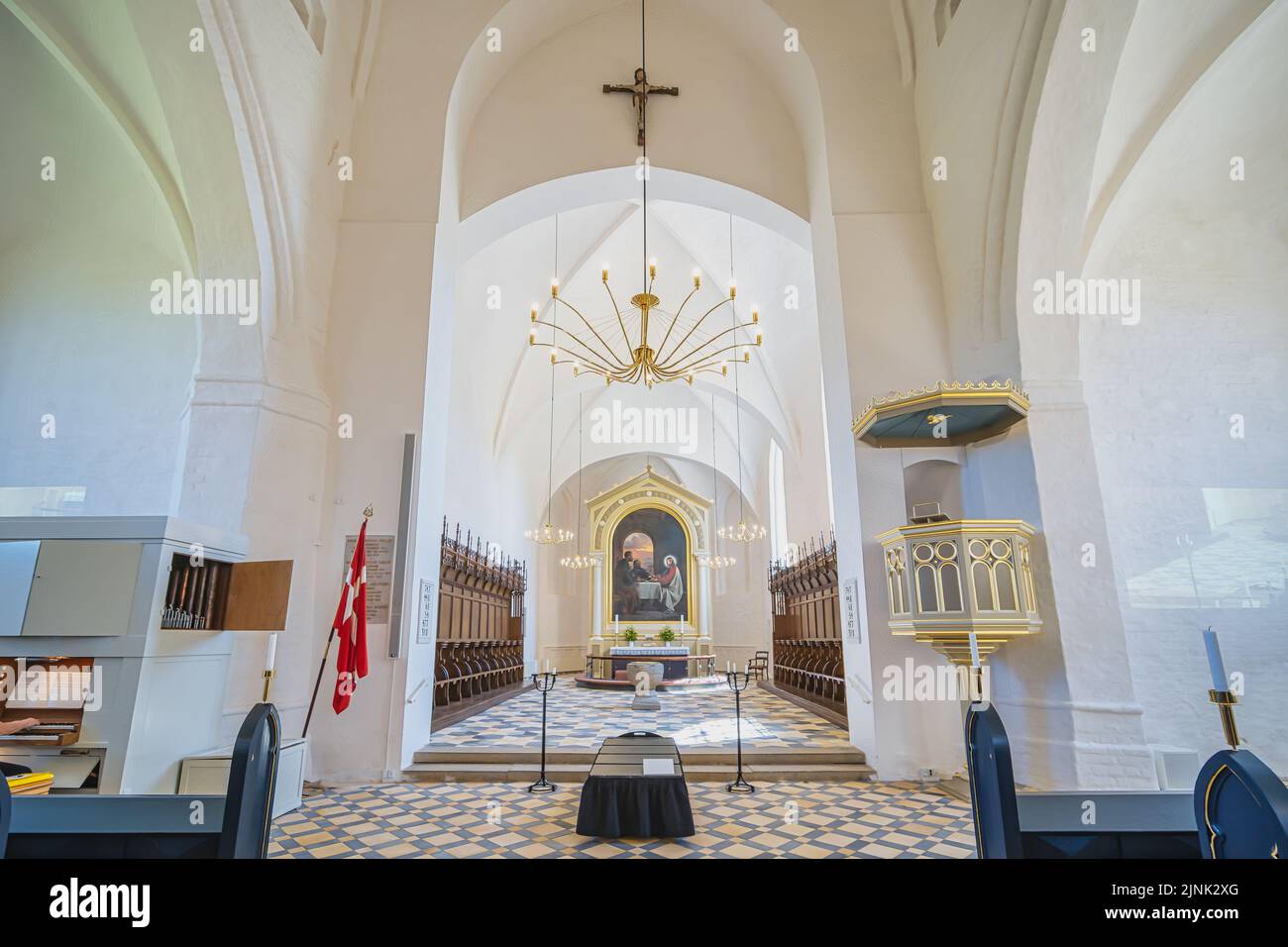 Église protestante traditionnelle de la ville de faaborg, Danemark Banque D'Images