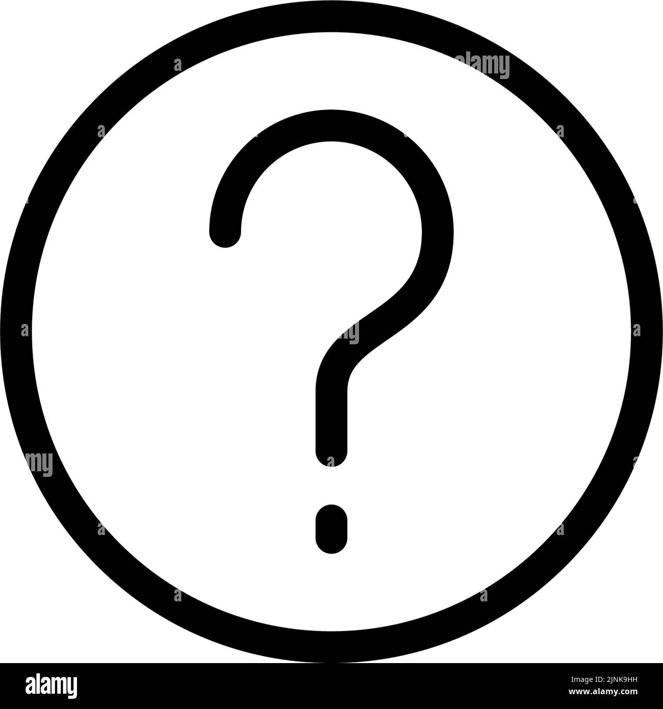 Icône de point d'interrogation simple, fond blanc Illustration de Vecteur