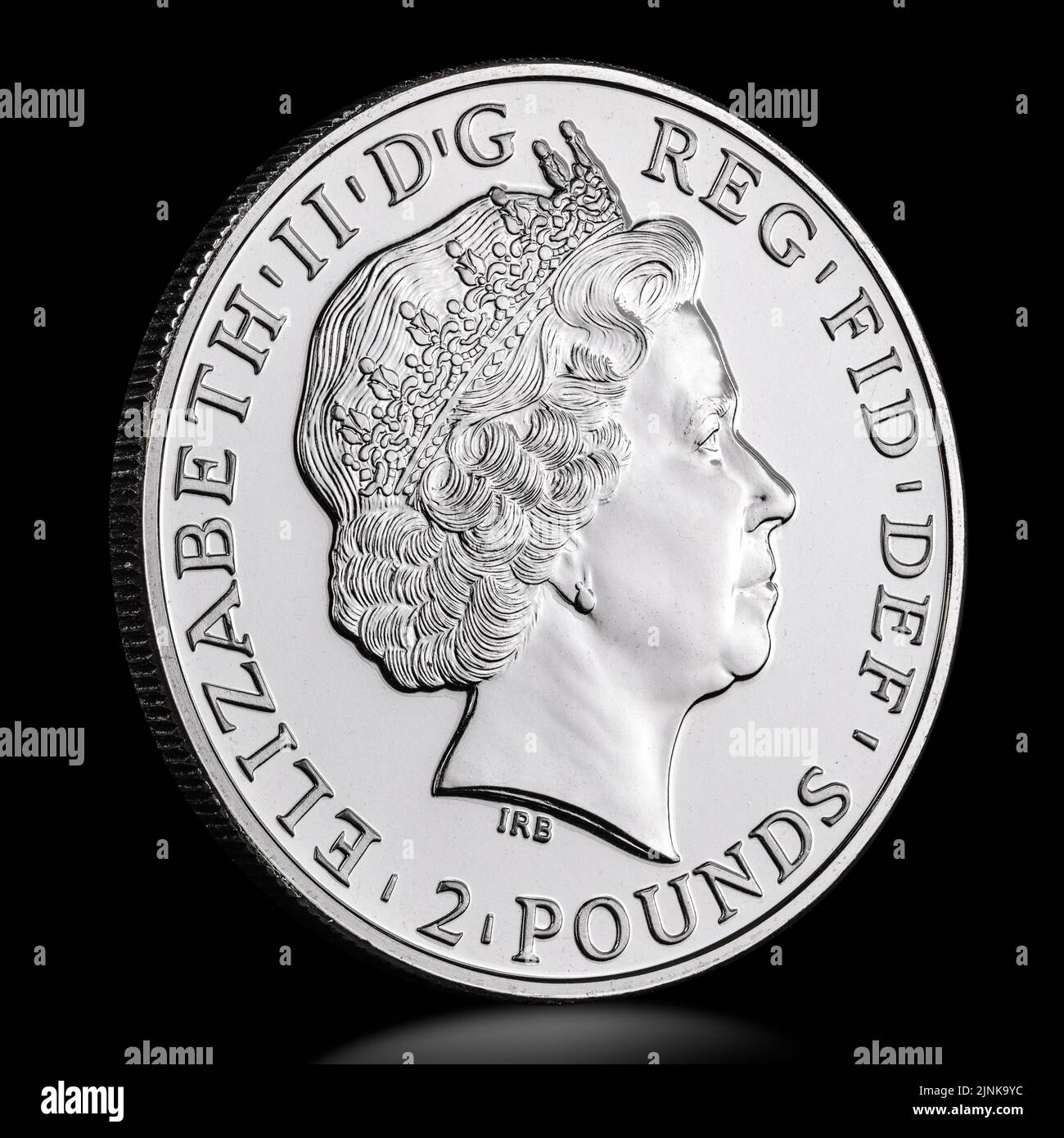 2008 Britannia argent Bullion coin Obverse Banque D'Images