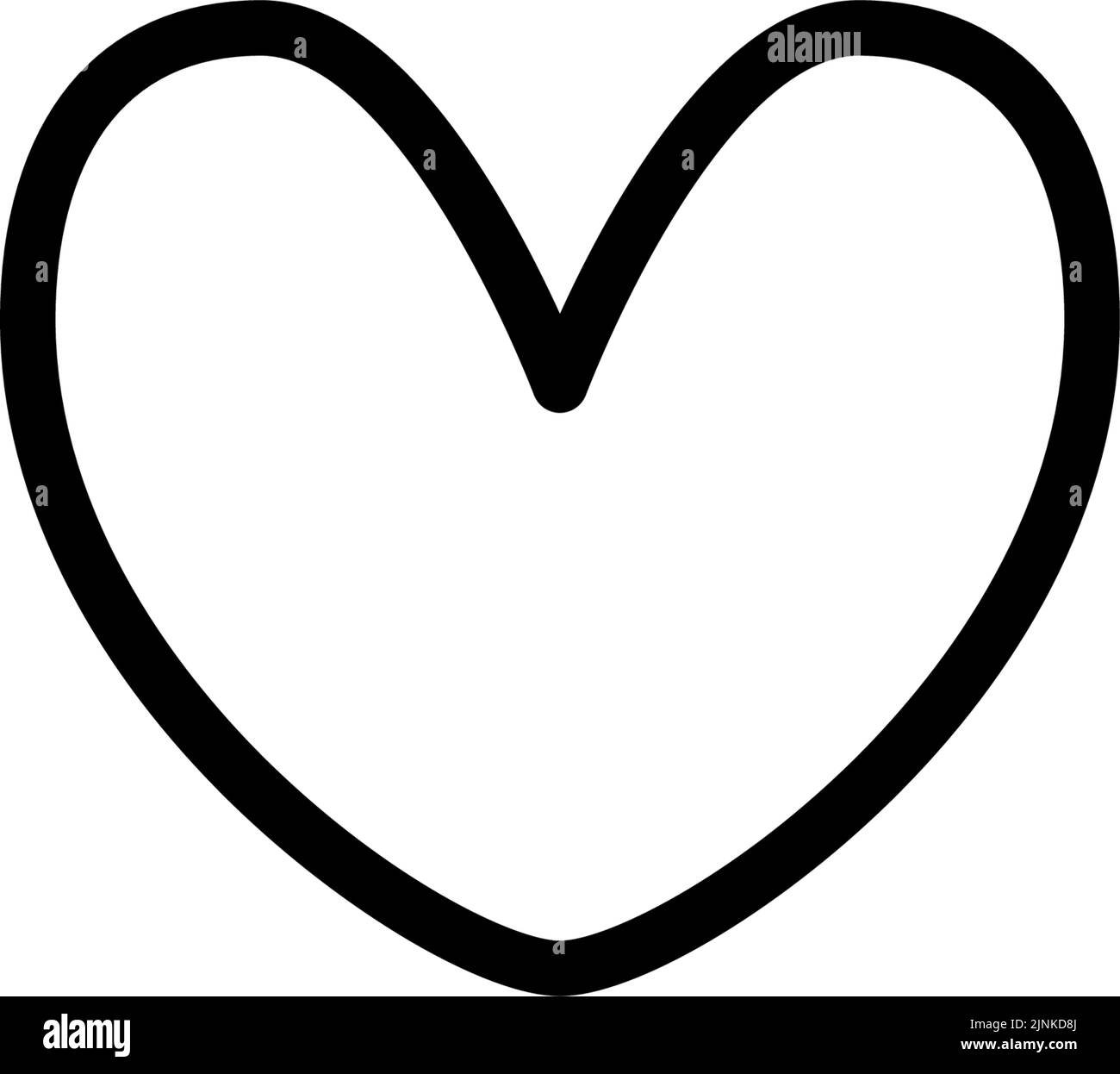 Icône en forme de coeur simple, fond blanc Illustration de Vecteur