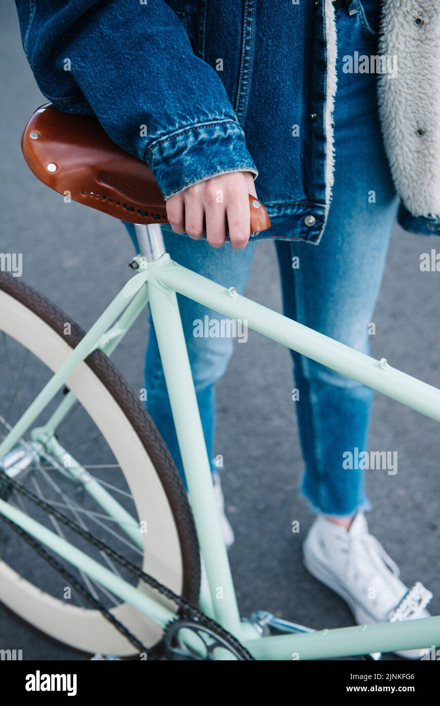bicyclette, urbain, style, vélo femmes, bicyclettes, vélo, urbans, styles, cyclisme pour femmes Banque D'Images