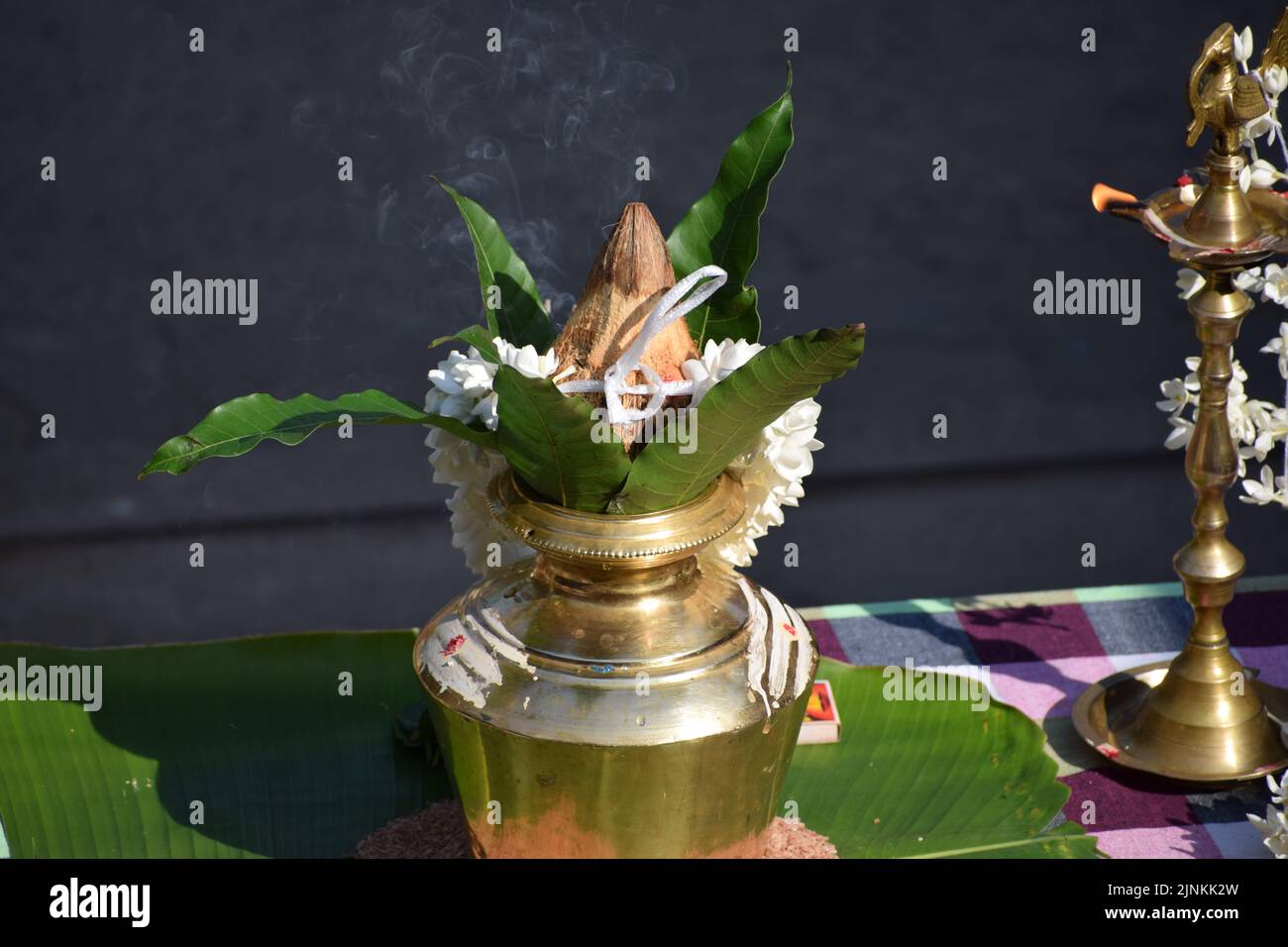 Décorations de noix de coco de Pongal thaïlandais Banque D'Images