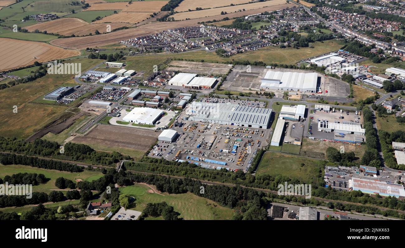Vue aérienne du domaine industriel de Meadowfield dans le comté de Durham Banque D'Images