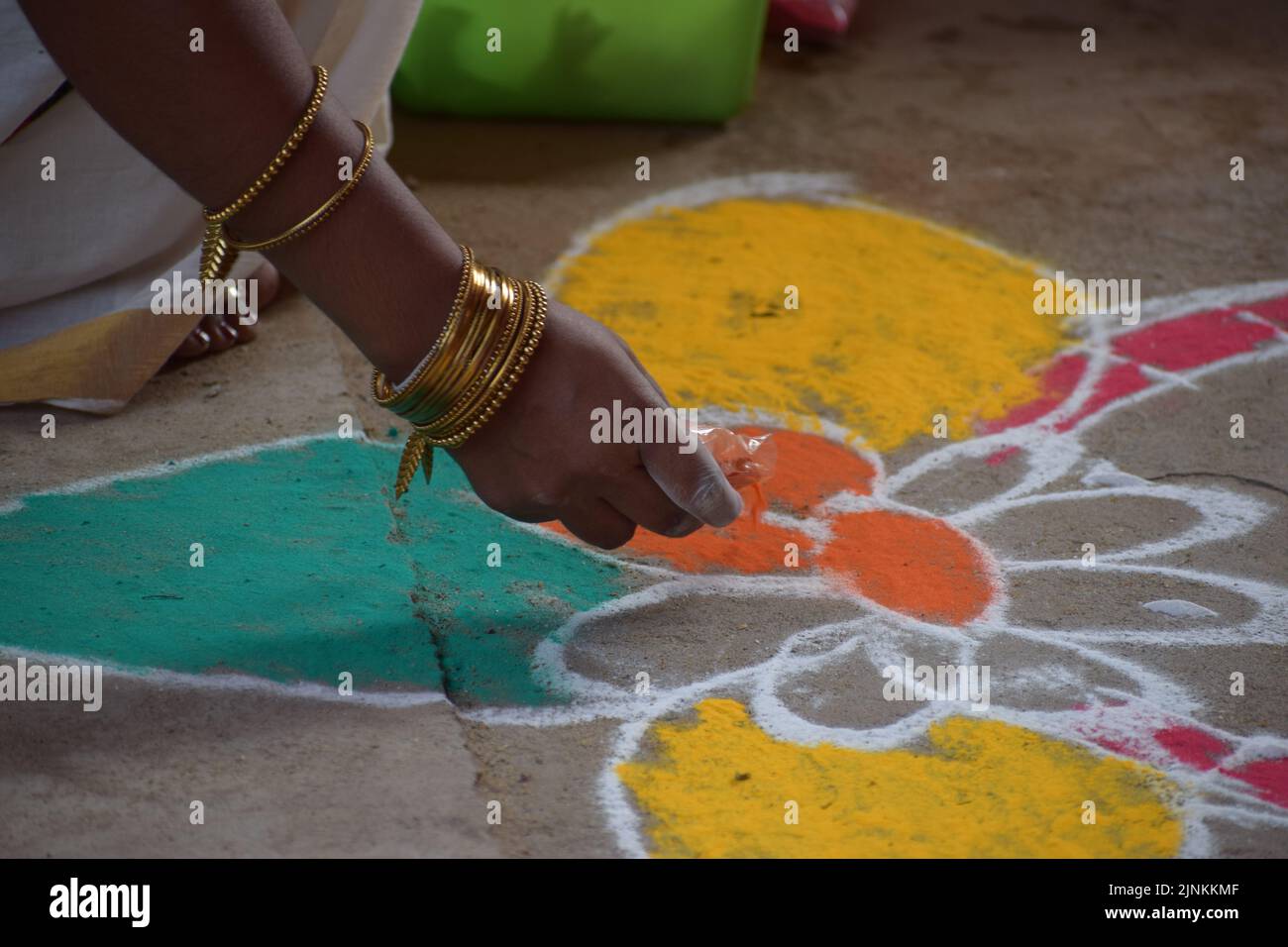 motifs kolam de pongal thaïlandais Banque D'Images