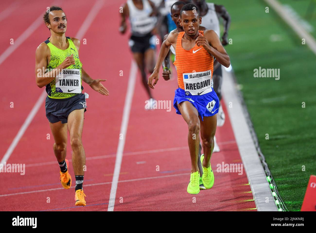 Montecarlo, Principauté de Monaco. 10th août 2022. Samuel TANNER (NZL) et Berihu AREGAWI (ETH), 3000m hommes, lors de la rencontre Herculis 2022 pendant la Ligue des diamants - rencontre Herculis, Athlétisme internationales à Montecarlo, Principauté de Monaco, 10 août 2022 crédit: Agence de photo indépendante/Alamy Live News Banque D'Images