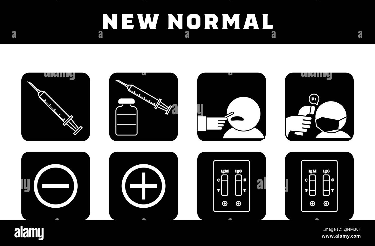 Illustrations de la série pour la vaccination, le test PCR, le test d'anticorps, etc Illustration de Vecteur