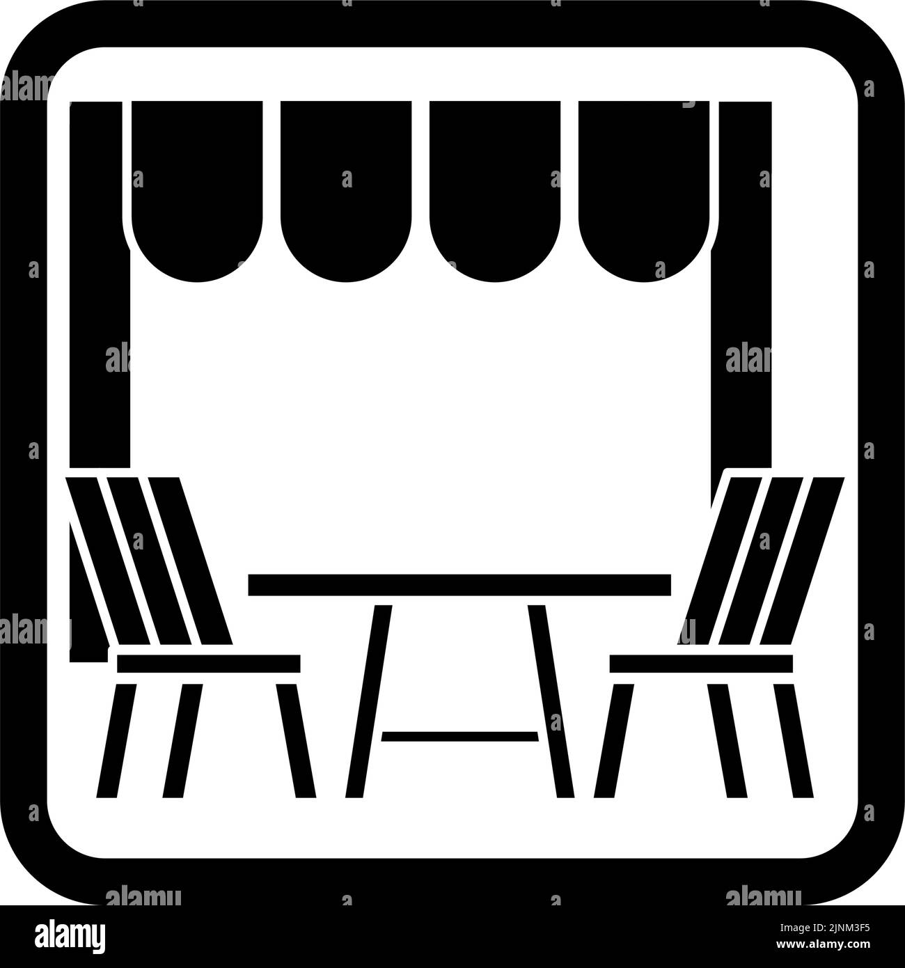 Icône qui recommande d'utiliser les sièges extérieurs lorsque vous mangez à l'extérieur Illustration de Vecteur
