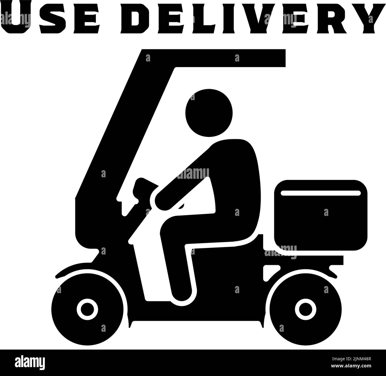 Icône qui recommande d'utiliser le service de livraison Illustration de Vecteur