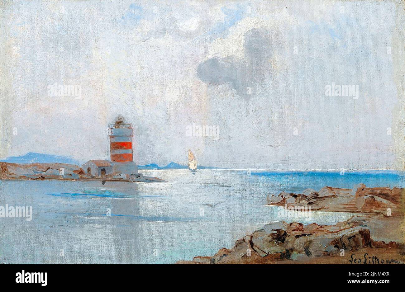 Le phare, peinture par Leontine von Littrrow Banque D'Images