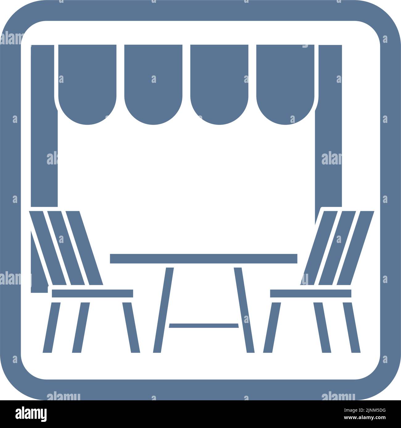 Icône qui recommande d'utiliser les sièges extérieurs lorsque vous mangez à l'extérieur Illustration de Vecteur
