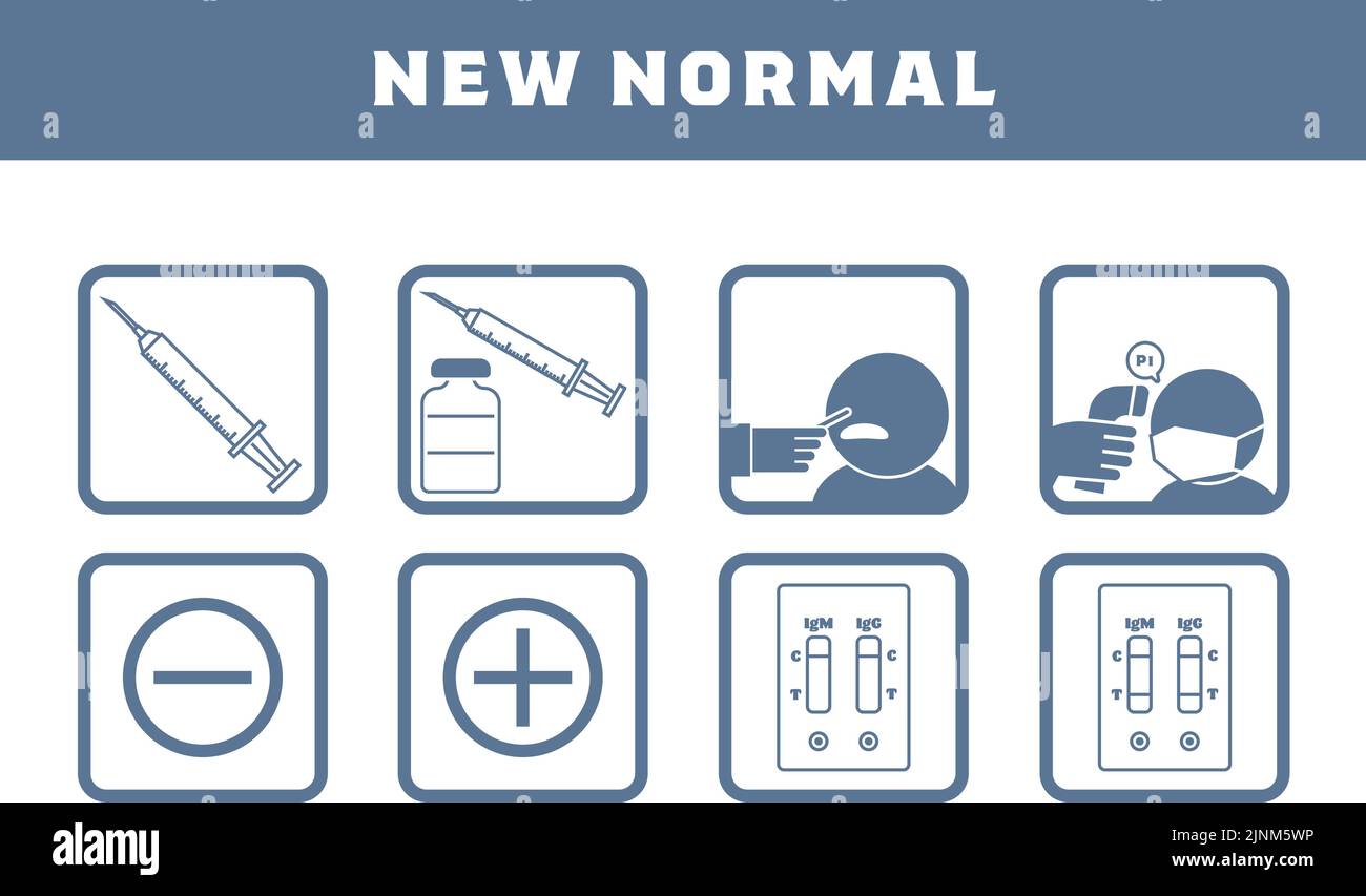 Illustrations de la série pour la vaccination, le test PCR, le test d'anticorps, etc Illustration de Vecteur