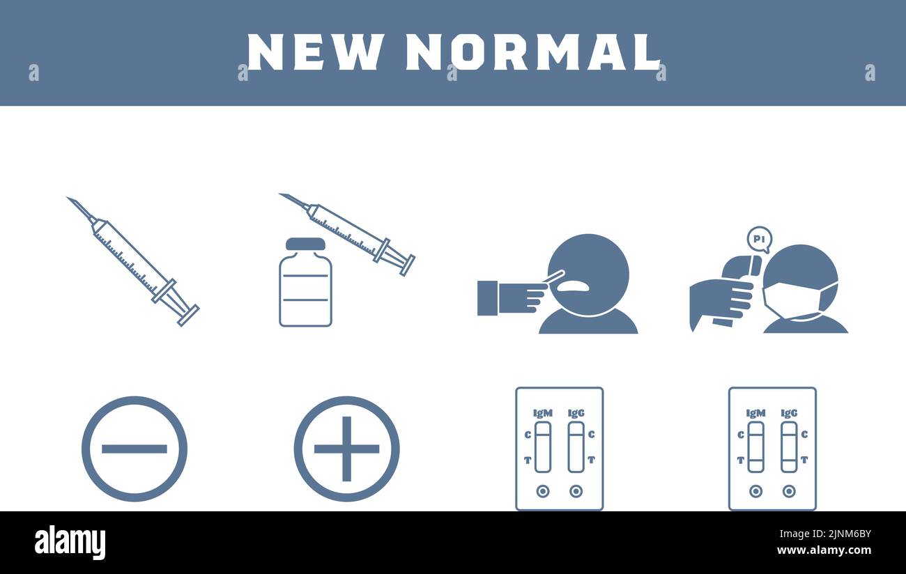 Illustrations de la série pour la vaccination, le test PCR, le test d'anticorps, etc Illustration de Vecteur